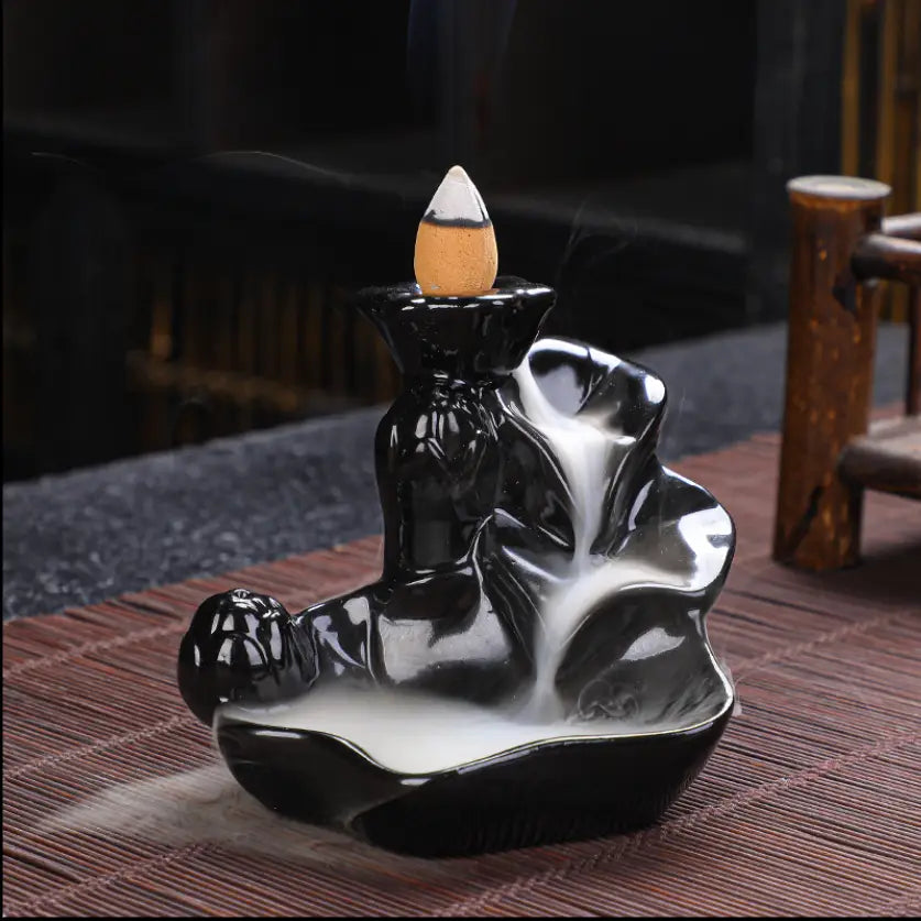 Cascade Ceramic Backflow Burner - Black