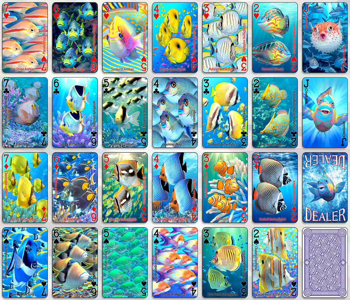 3D Playing Cards - Tropical Fish