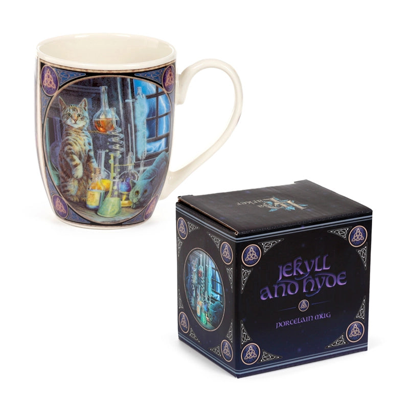Lisa Parker Jekyll & Hyde Cats Porcelain Mug - 10 oz