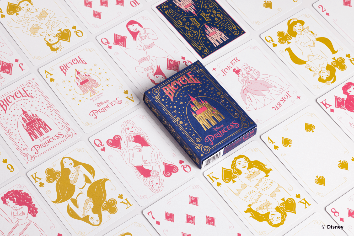 PlayingCardDecks.com-Disney Princess Inspired Navy Bicycle Playing Cards