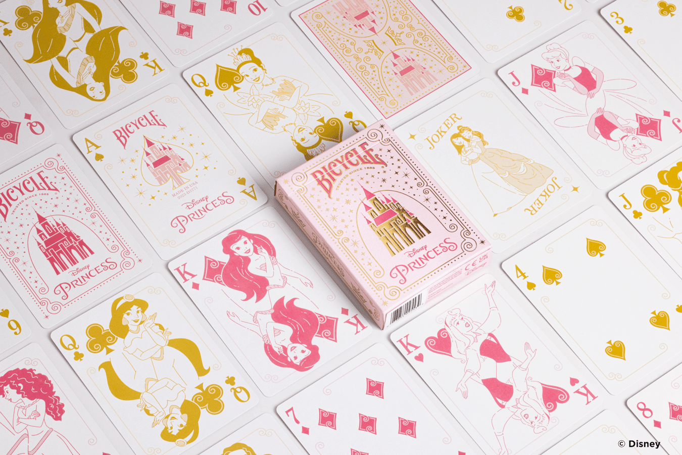 PlayingCardDecks.com-Disney Princess Inspired Pink Bicycle Playing Cards