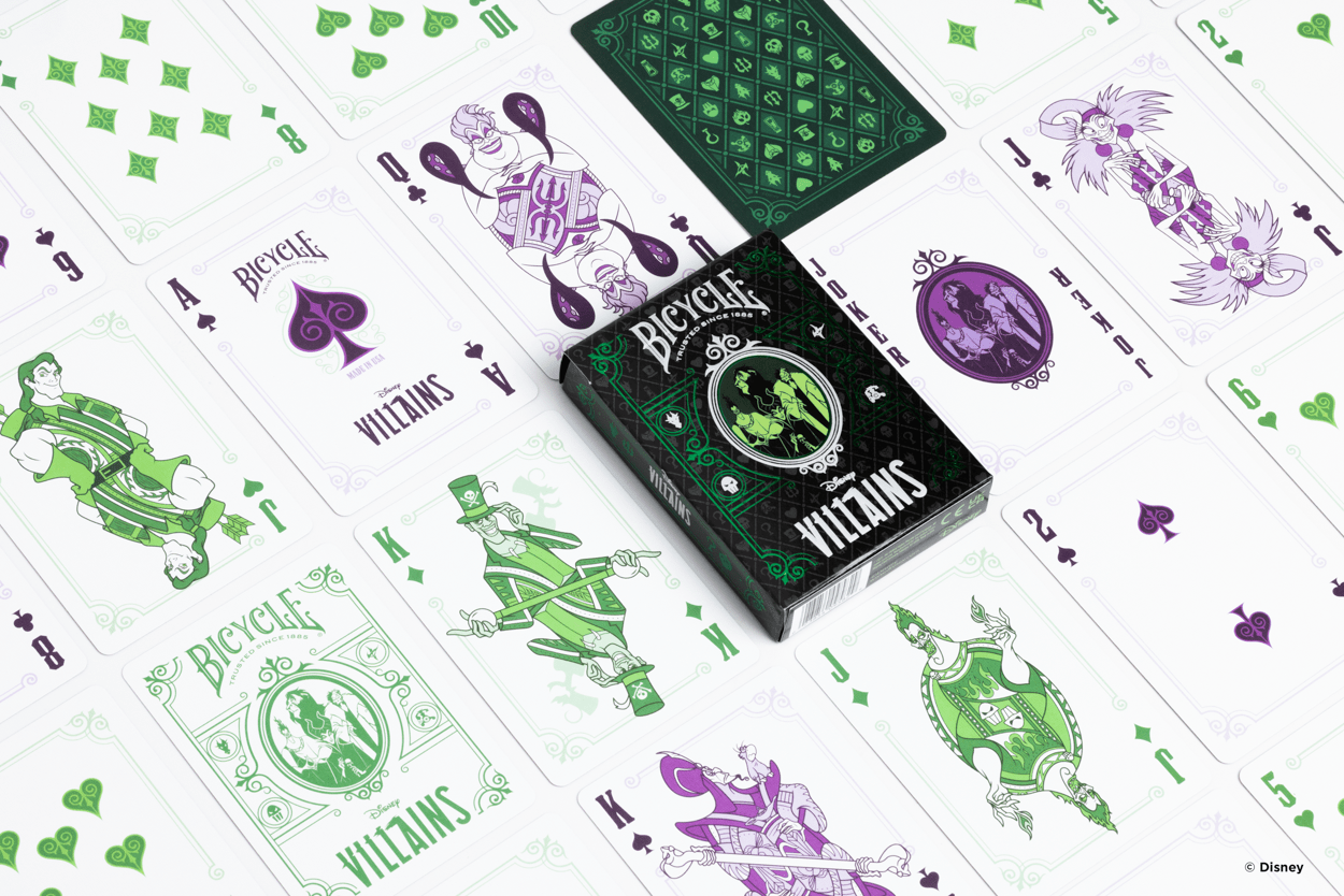 Disney Villains Inspired Green Bicycle Playing Cards