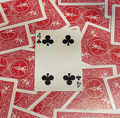 Red One-Way Forcing Deck - 4 of Clubs