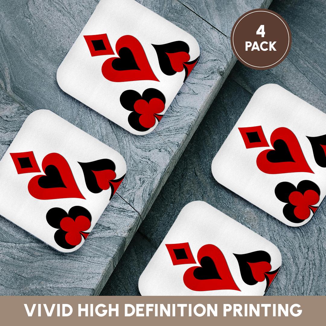 Playing Cards - Hearts, Diamonds, Clubs, and Spades - Coaster