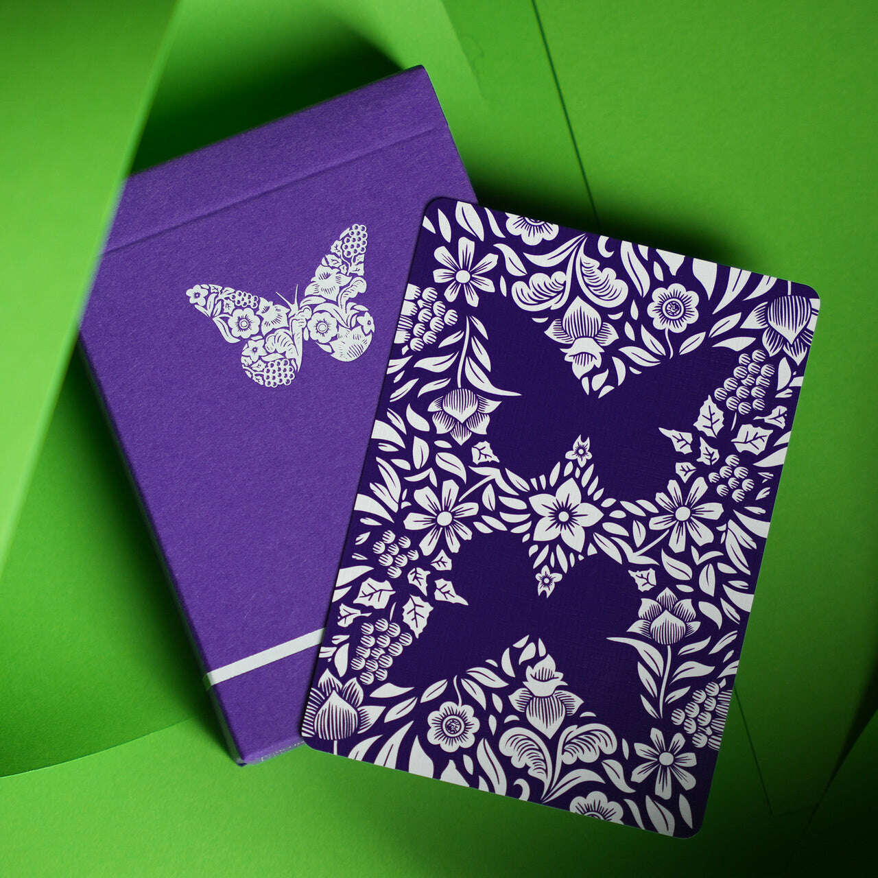 PlayingCardDecks.com-Butterfly Royal Purple Playing Cards Cartamundi