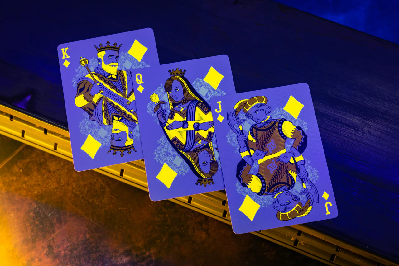 Bicycle Neon Yellow-Starburst Playing Cards Uv-Glow Deck