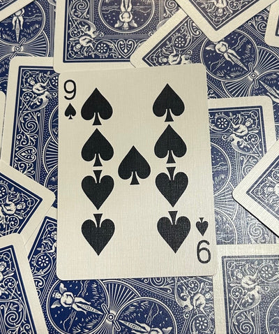 Blue One-Way Forcing Deck - 9 of Spades