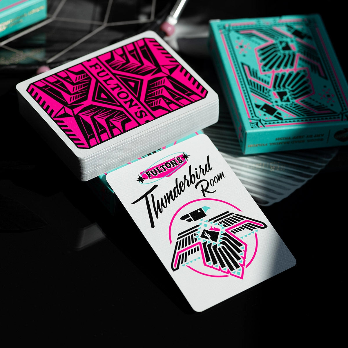 Fulton's Thunderbird Room Turquoise Edition Playing Cards