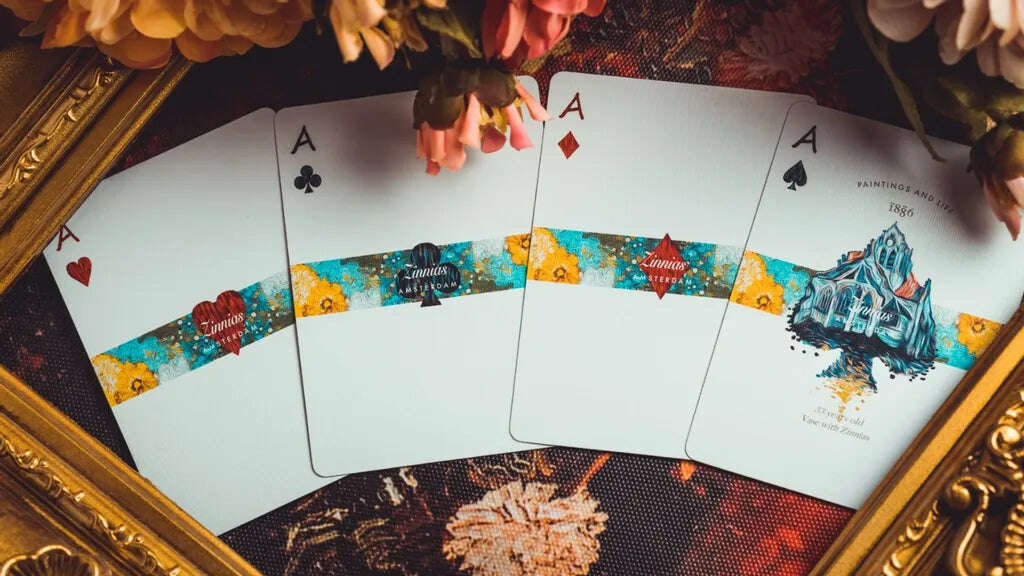 PlayingCardDecks.com-Van Gogh Zinnias Playing Cards USPCC