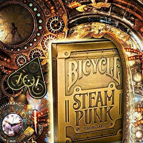 PlayingCardDecks.com-Steampunk Gold Bicycle Playing Cards