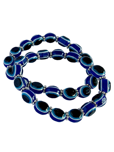 Evil Eye Blue Beaded Bracelet