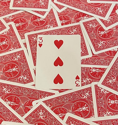 Red One-Way Forcing Deck - 3 of Hearts