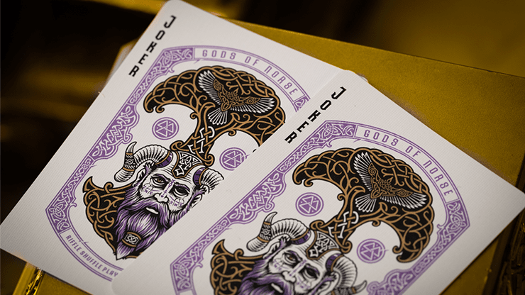 PlayingCardDecks.com-Gods of Norse Purple Royal Playing Cards TPCC