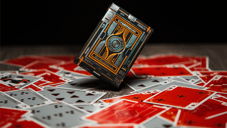 PlayingCardDecks.com-Cyberware Rouge Gilded Playing Cards USPCC