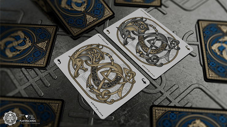 PlayingCardDecks.com-Valhalla Viking Sapphire Deluxe Playing Cards USPCC
