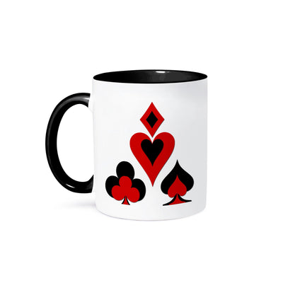 Playing Card Mug; Heart, Diamond, Club, & Spade (Two Tone) - 11oz