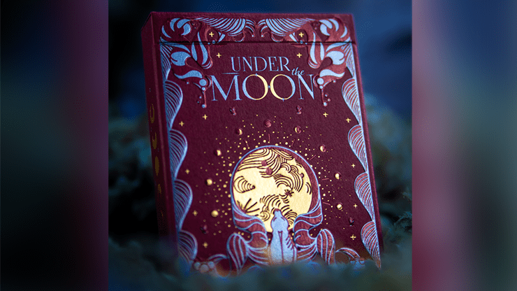 PlayingCardDecks.com-Under the Moon Moonrise Pink Playing Cards Cartamundi