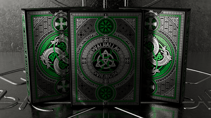 PlayingCardDecks.com-Valhalla Viking Emerald Playing Cards USPCC