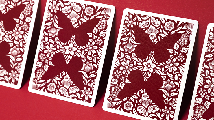 Butterfly Worker Marked Playing Cards Red Cartamundi