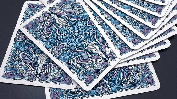 PlayingCardDecks.com-Escape Velocity Blue Playing Cards Cartamundi