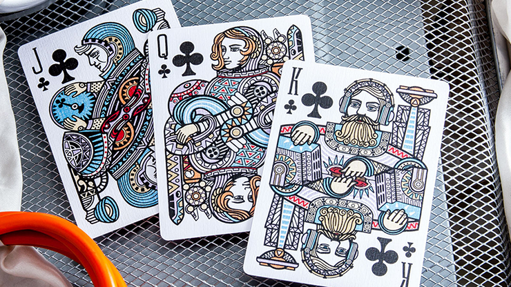 PlayingCardDecks.com-Escape Velocity Blue Playing Cards Cartamundi