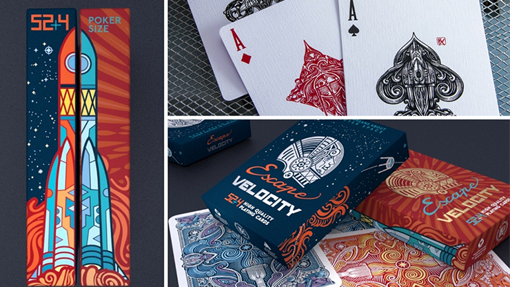 PlayingCardDecks.com-Escape Velocity Blue Playing Cards Cartamundi