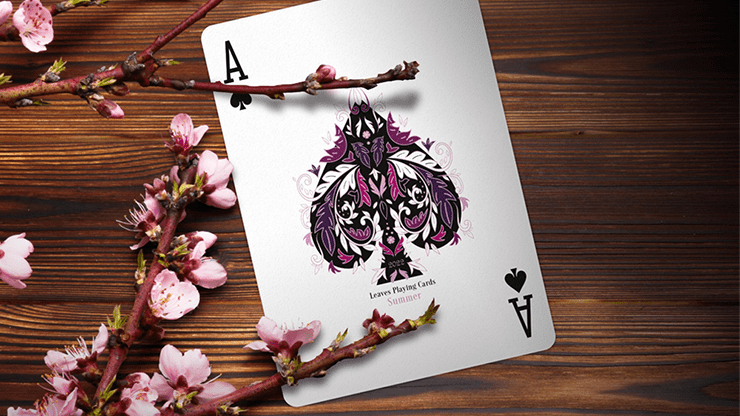 PlayingCardDecks.com-Wooden Leaves Summer Collector's Box Set Playing Cards