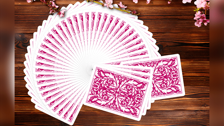 PlayingCardDecks.com-Leaves Summer Pink Playing Cards WJPC