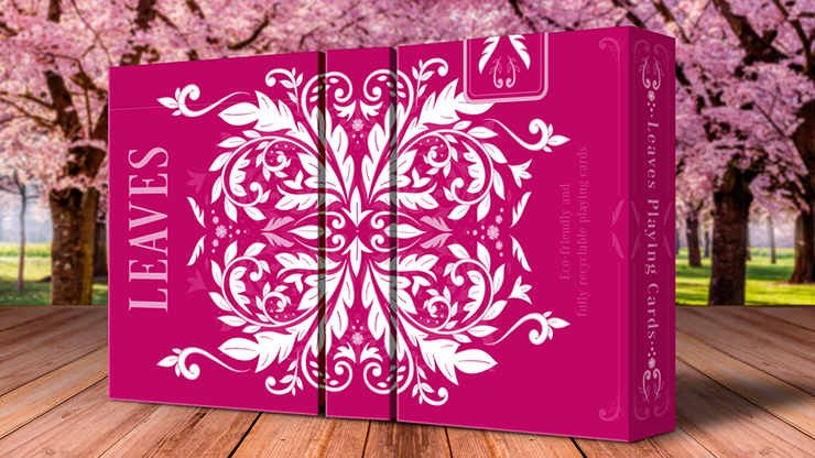 PlayingCardDecks.com-Leaves Summer Pink Playing Cards WJPC