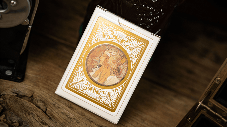 PlayingCardDecks.com-Mucha Gismonda Standard Gold Playing Cards TCC