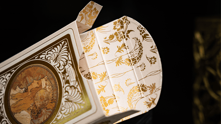PlayingCardDecks.com-Mucha Gismonda Standard Gold Playing Cards TCC