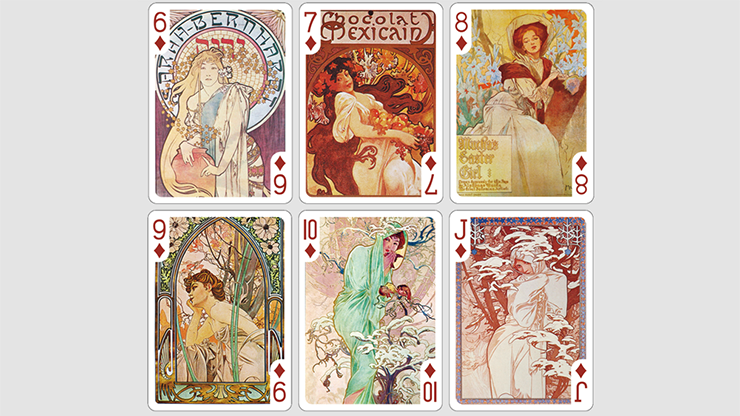 PlayingCardDecks.com-Mucha Gismonda Standard Gold Playing Cards TCC