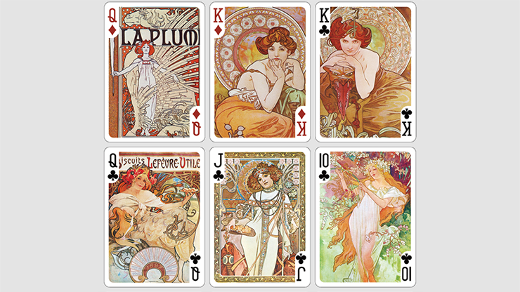 PlayingCardDecks.com-Mucha Gismonda Standard Gold Playing Cards TCC