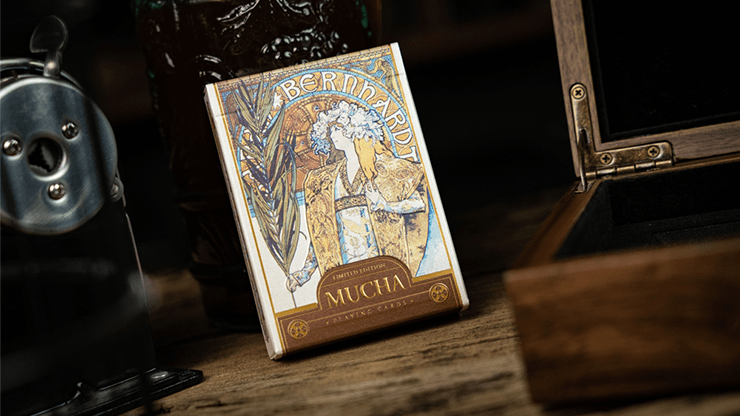 PlayingCardDecks.com-Mucha Gismonda Standard Gold Playing Cards TCC