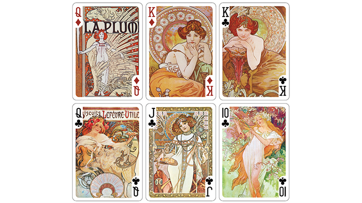 PlayingCardDecks.com-Mucha Princess Hyacinth Silver Playing Cards TCC