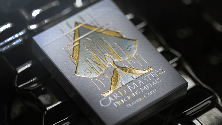 PlayingCardDecks.com-Card Masters Precious Metal White Deluxe Playing Cards USPCC