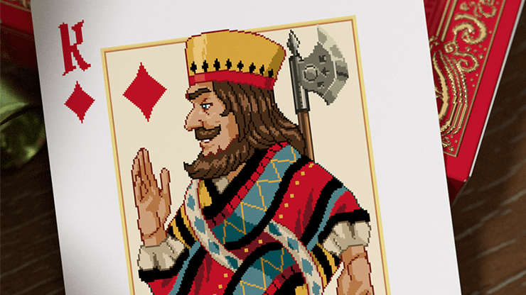 PlayingCardDecks.com-Pixel Kingdom Red Playing Cards USPCC