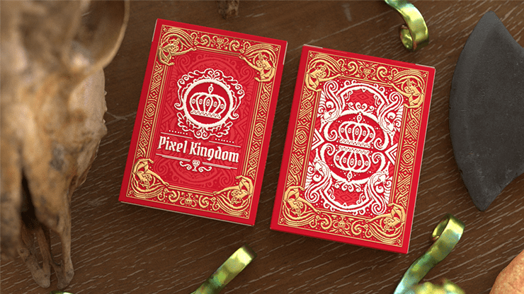 PlayingCardDecks.com-Pixel Kingdom Red Playing Cards USPCC