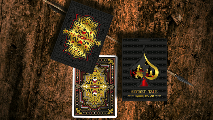 PlayingCardDecks.com-Secret Tale of Robin Hood Black Owl Playing Cards WJPC