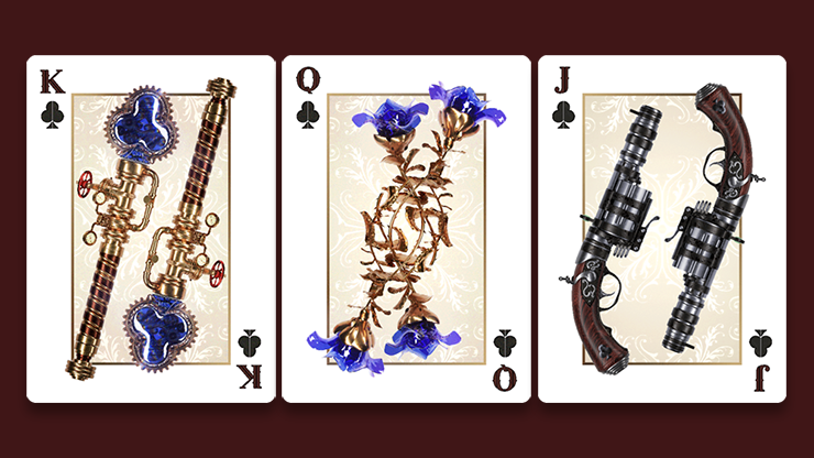Victorian Steampunk Silver Playing Cards NPCC