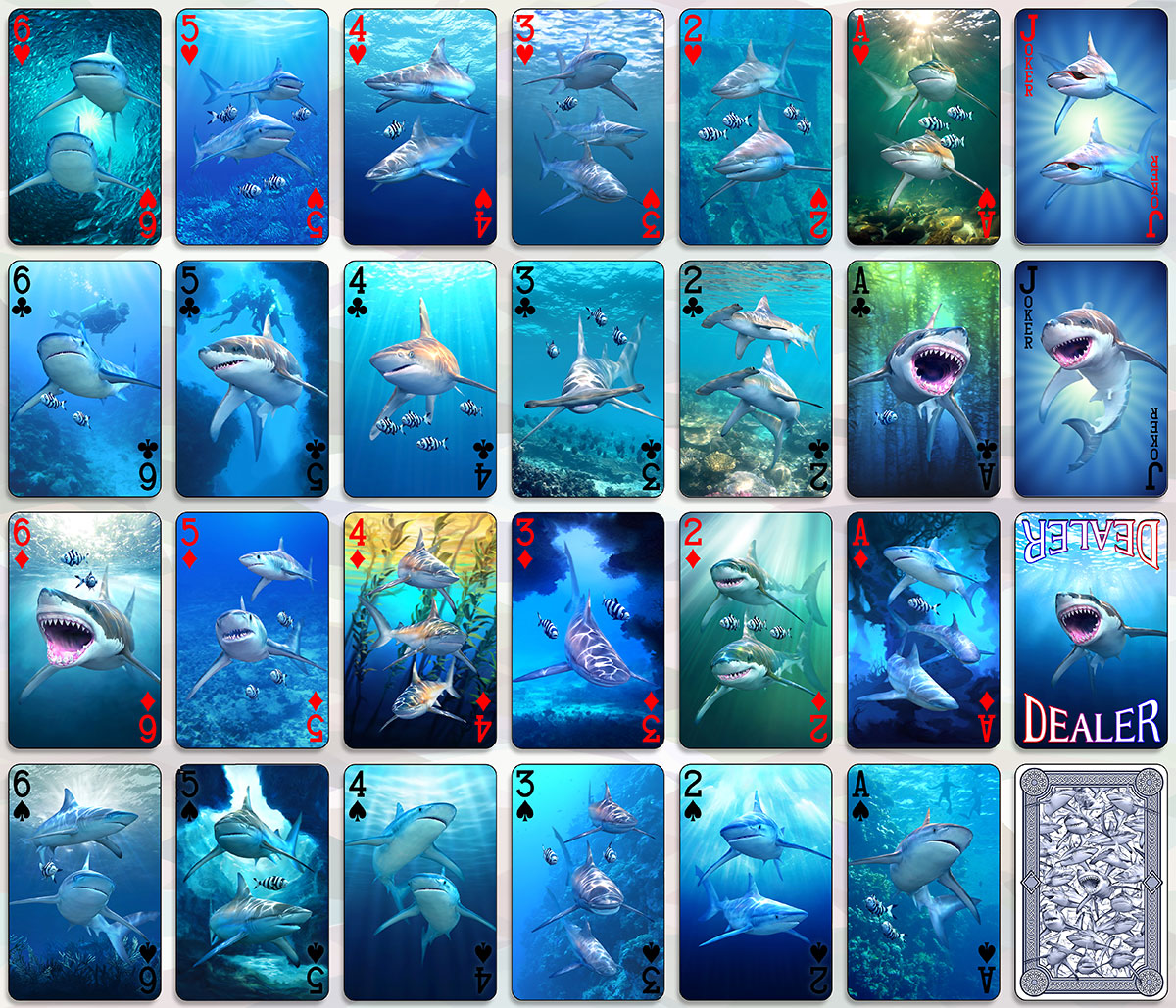 Sharks - 3D Playing Cards