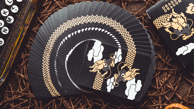 The Dragon Black Gilded Playing Cards