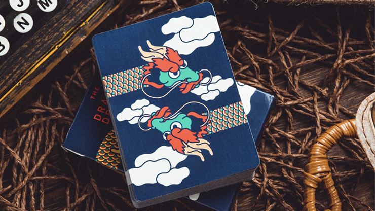 The Dragon Blue Gilded Playing Cards