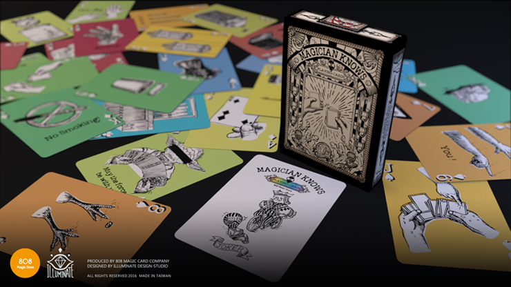 Magician Knows V1 Color Playing Cards by 808 Magic and Alan Wong