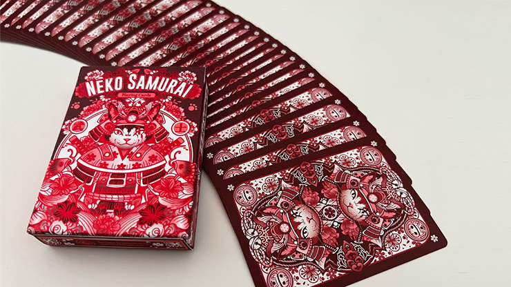 Neko Samurai Playing Cards - Red