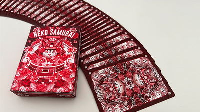 Neko Samurai Playing Cards - Red