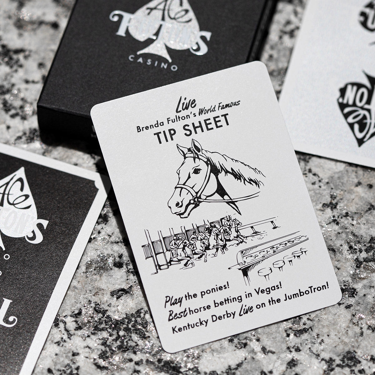 Vintage Back Midnight Fuel Ace Fulton's 10 Year Anniversary Playing Cards
