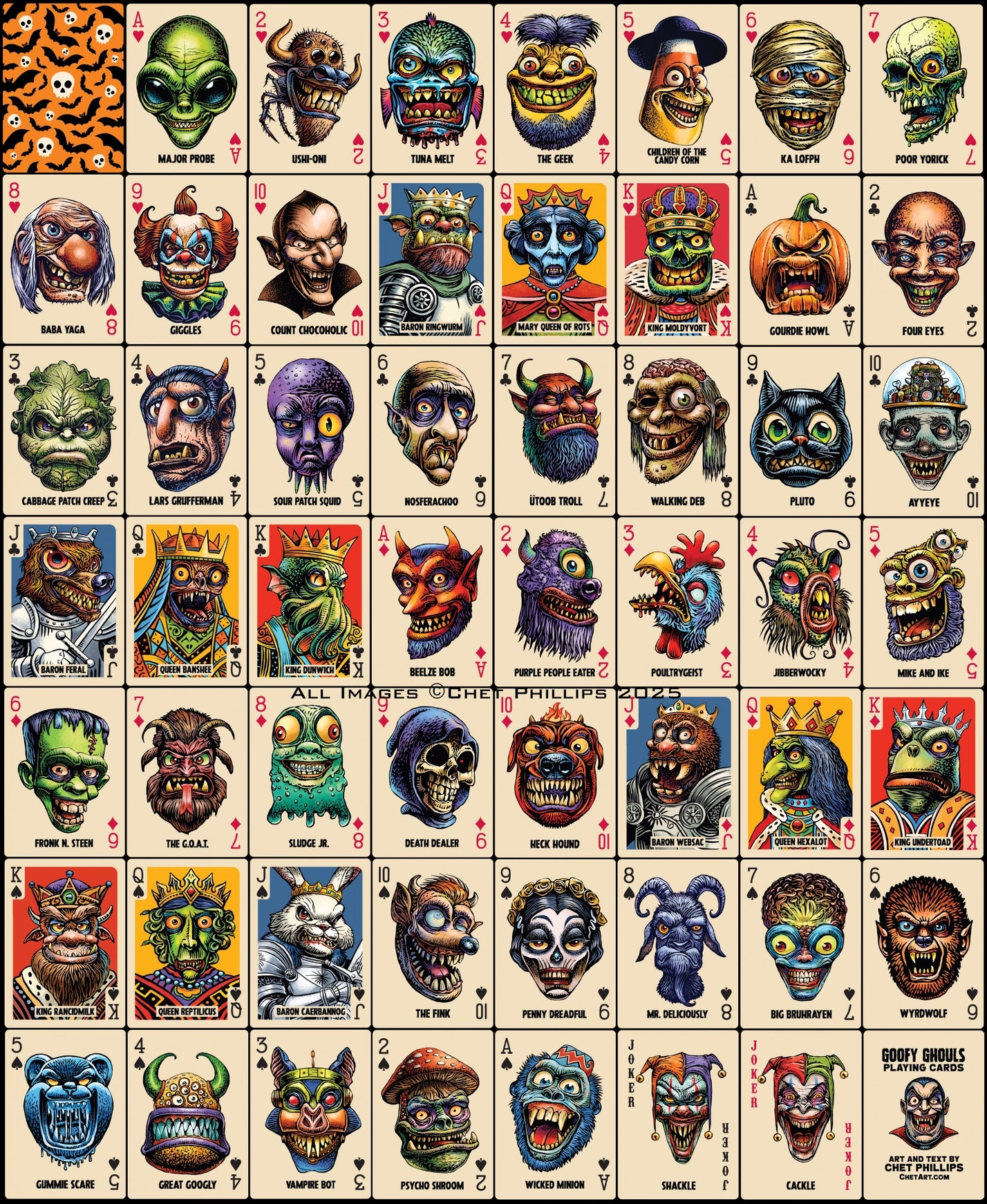 Goofy Ghouls- Halloween Monster Portraits Playing Card Deck
