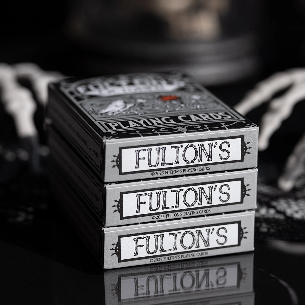 Fultons October Tombstone Grey Halloween Playing Cards