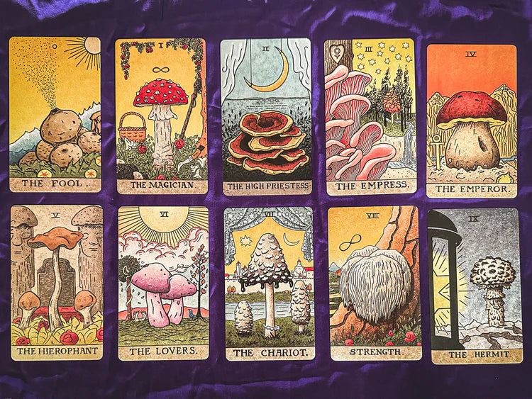 The Mushroom Hunter’s Arcanum - Gold Gilded, Fungi-Themed Tarot Deck